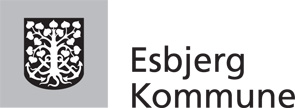 Esbjerg Kommune logo, 2 linjer, sort/grå